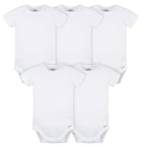 5-Pack Baby White Premium Short Sleeve Onesies Bodysuits Gerber Childrenswea