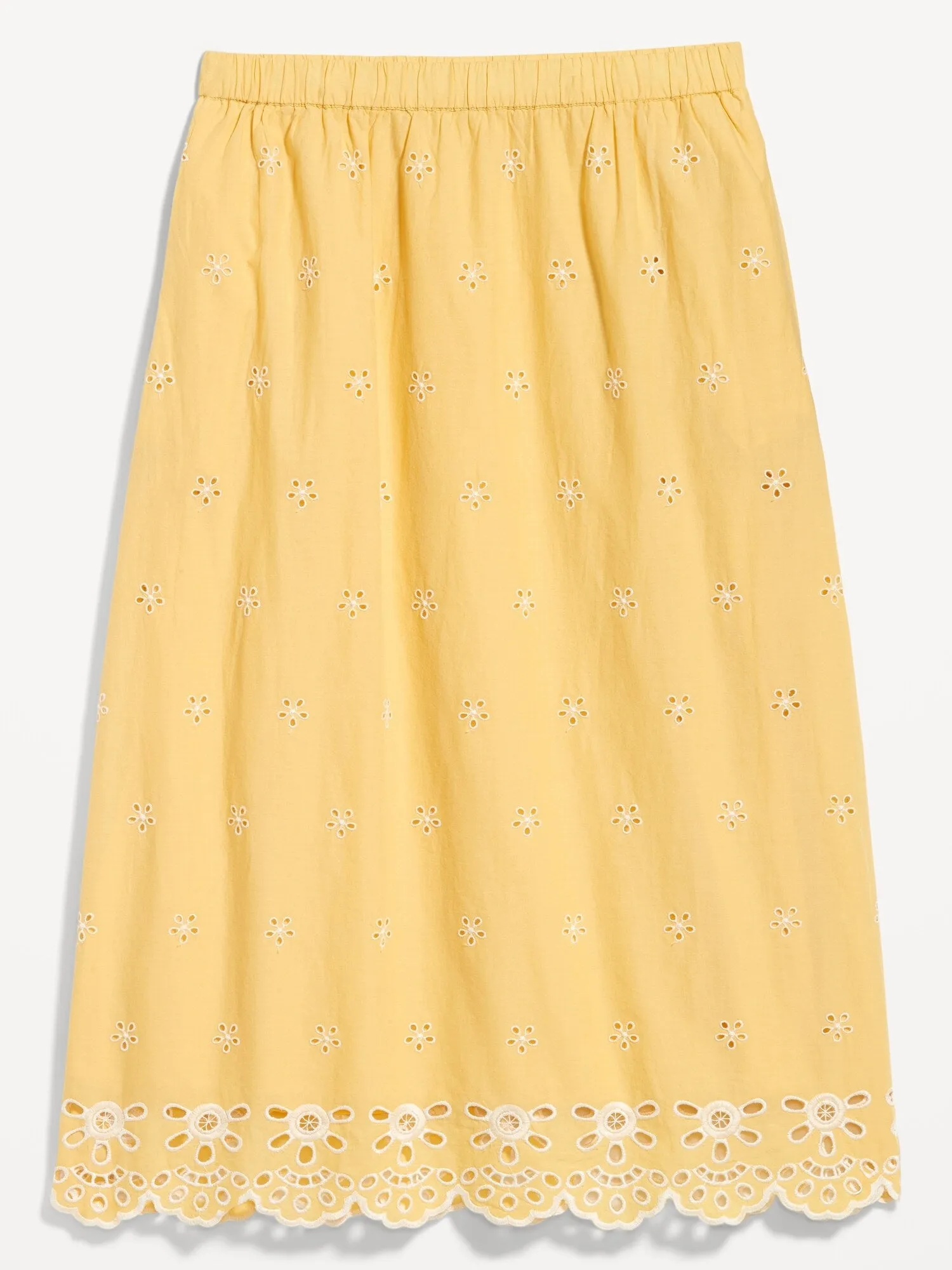 A-Line Eyelet Midi Skirt