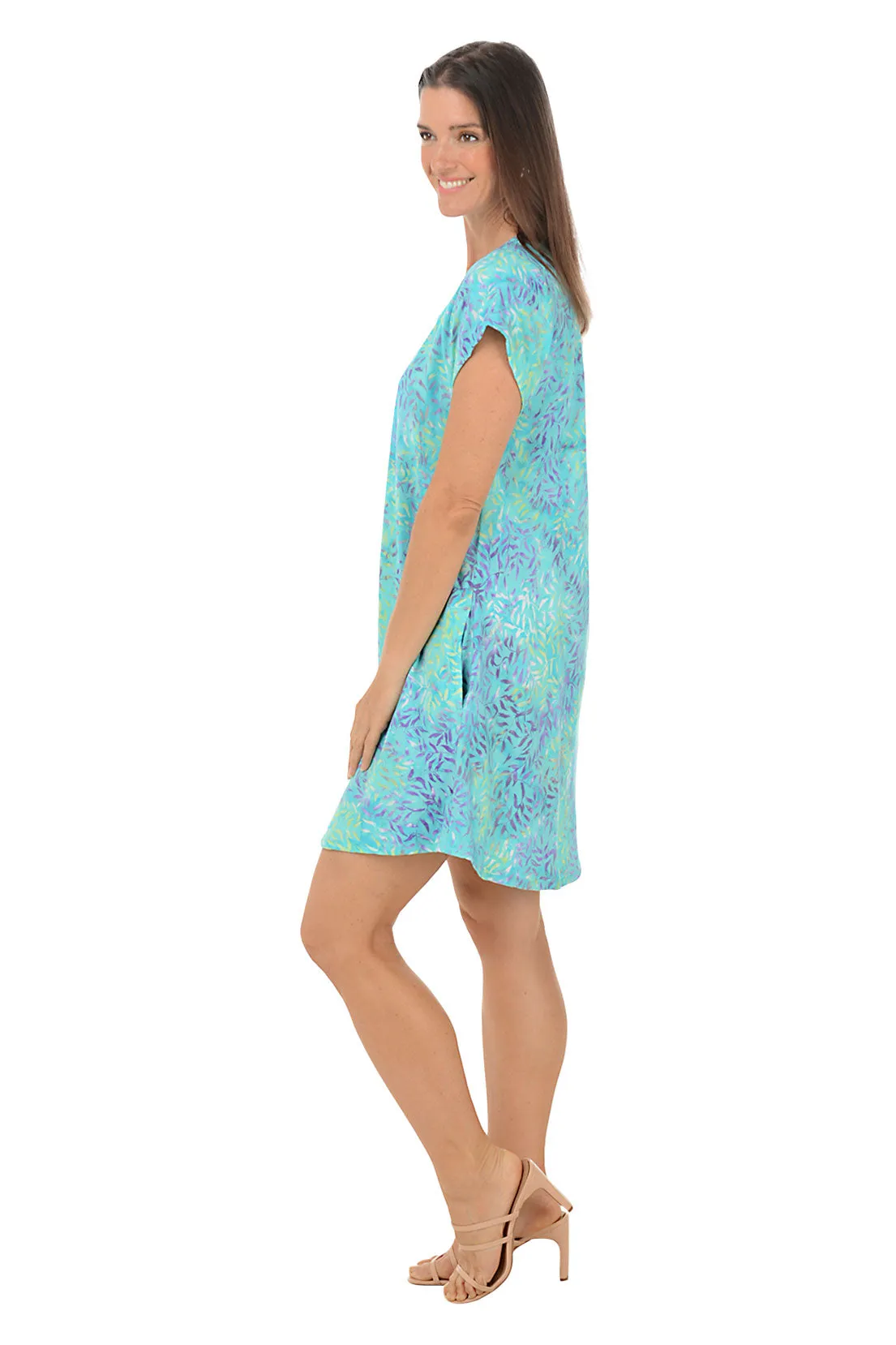 Aqua Bloom Short Sleeve Dress