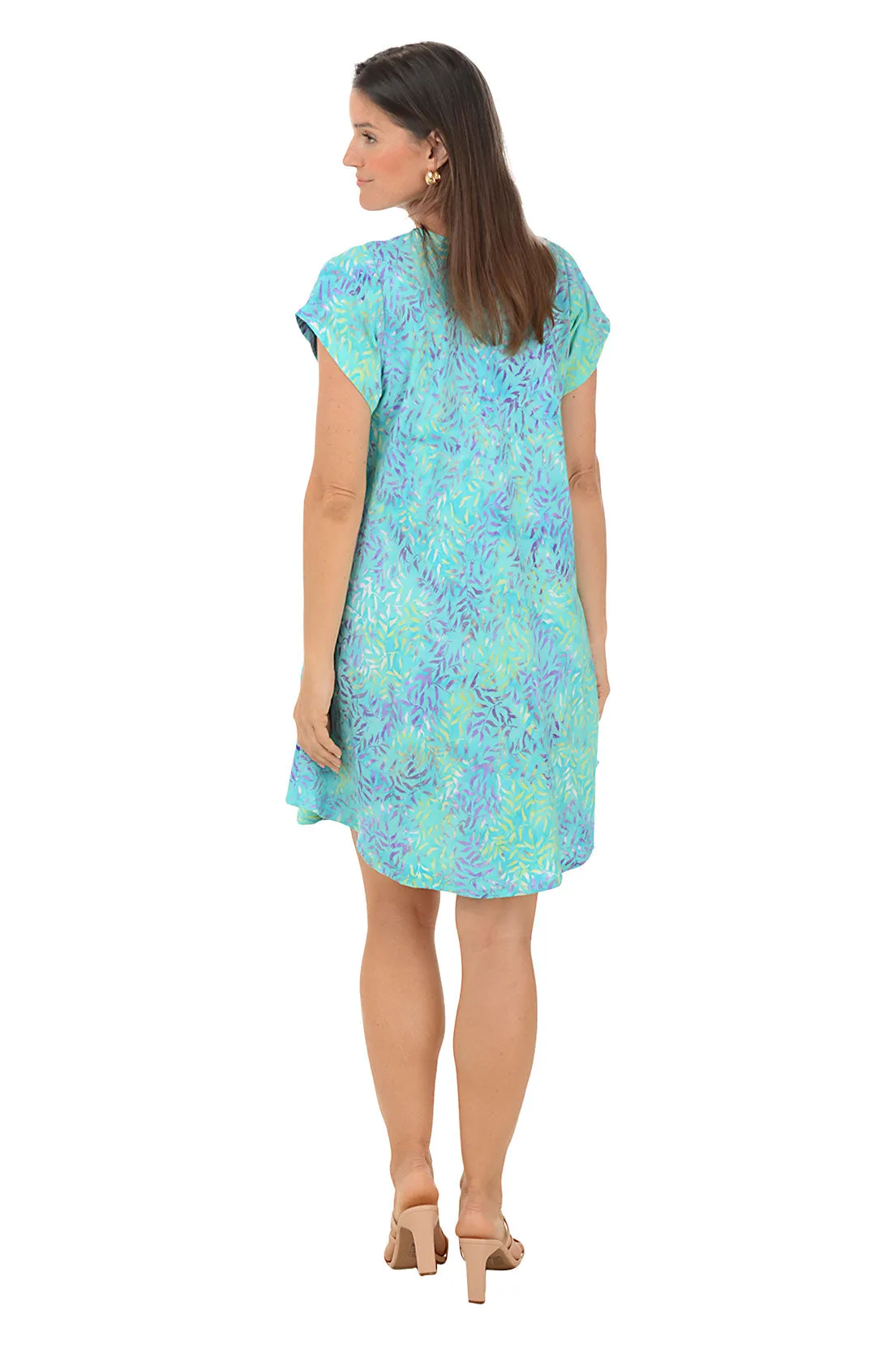 Aqua Bloom Short Sleeve Dress