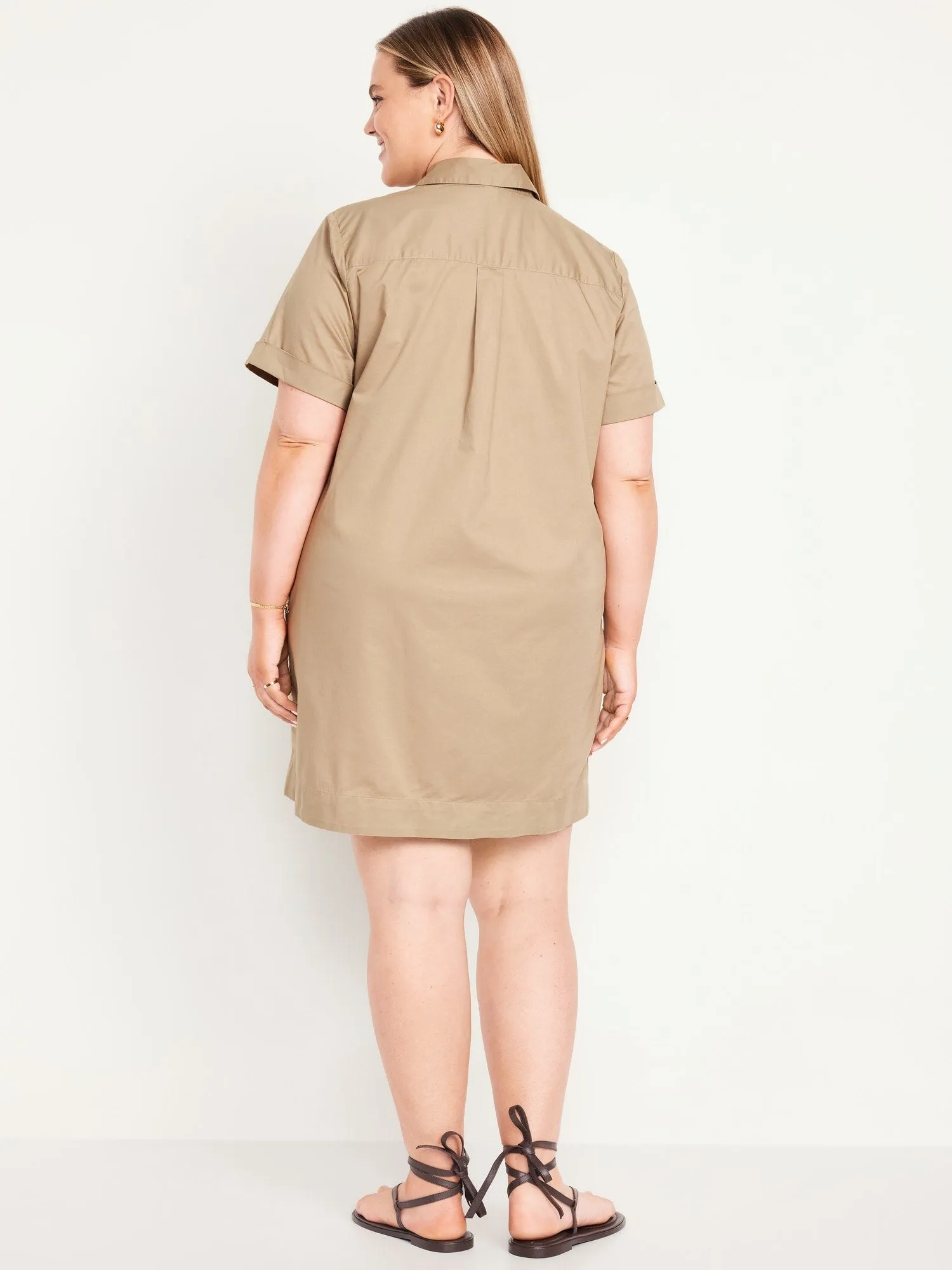 Button-Down Mini Shirt Dress