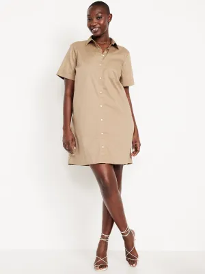 Button-Down Mini Shirt Dress