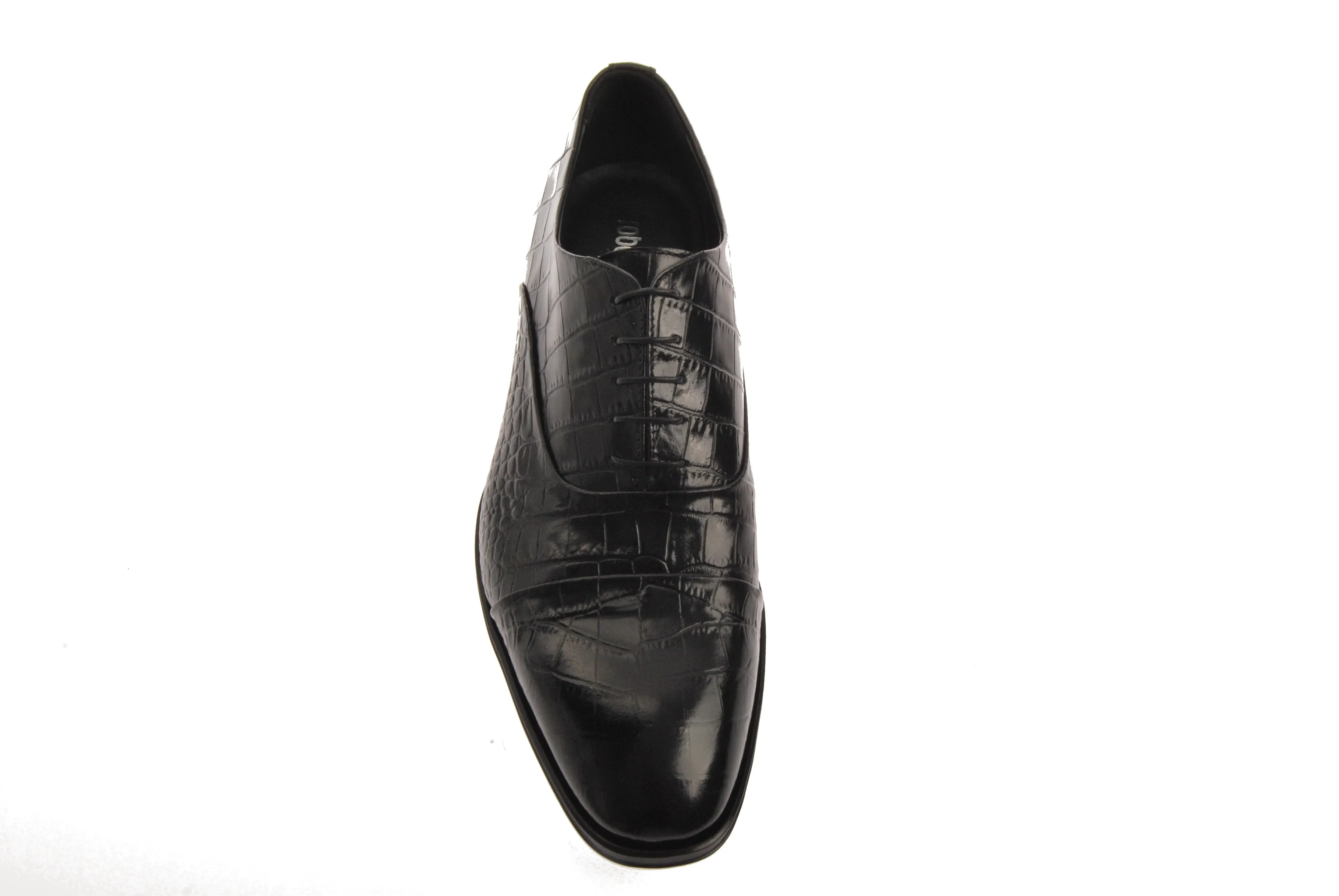 Clearance Price Black Crocodile Embossed Lace Up Shoe  Limited Stock!