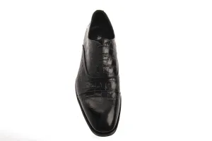 Clearance Price Black Crocodile Embossed Lace Up Shoe  Limited Stock!
