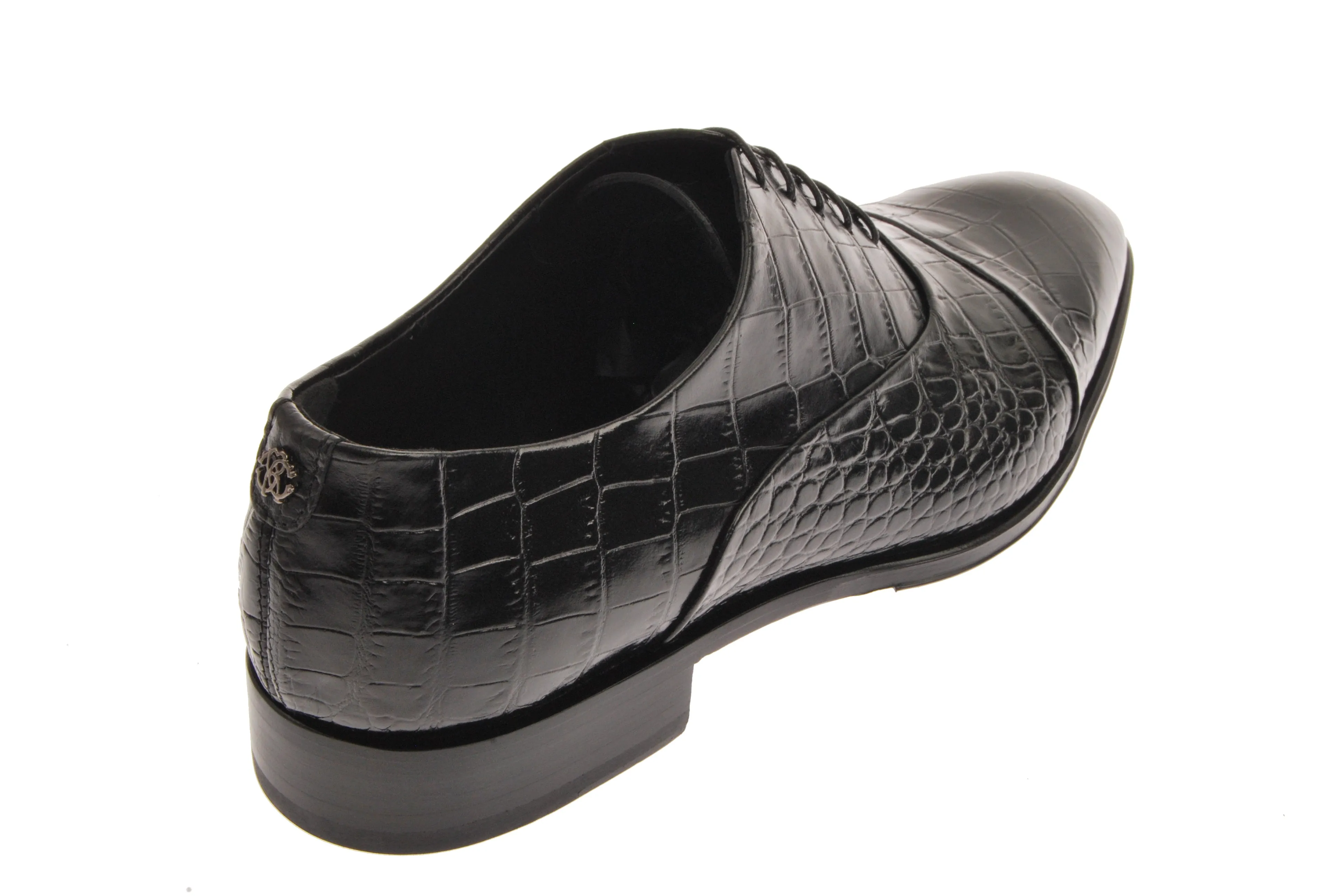 Clearance Price Black Crocodile Embossed Lace Up Shoe  Limited Stock!