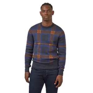 Clearance Price Jacquard Check Crew Neck Sweater  Last Chance!