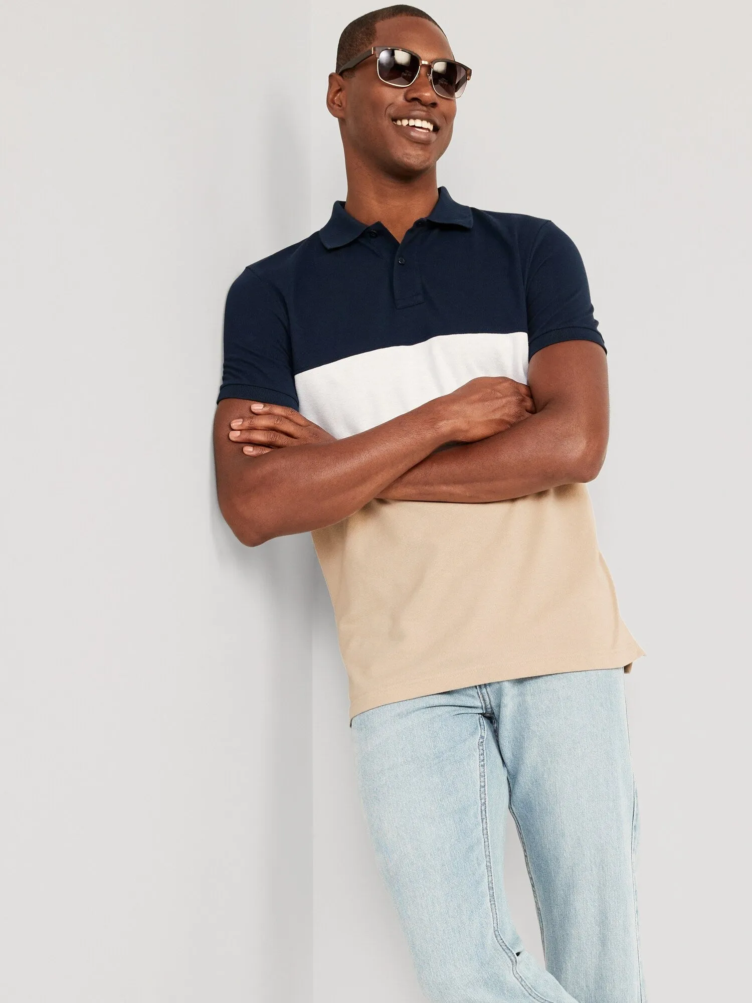 Color-Block Classic Fit Pique Polo