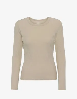 COLORFUL STANDARD - LONG-SLEEVED RIB TEE - OYSTER GREY