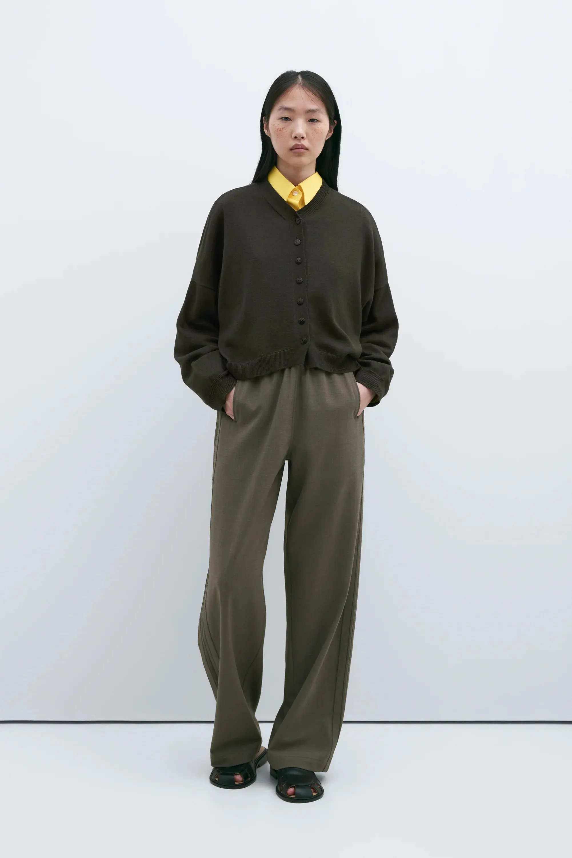 CORDERA - COTTON AND CASHMERE CARDIGAN - DARK MOSS - PS25