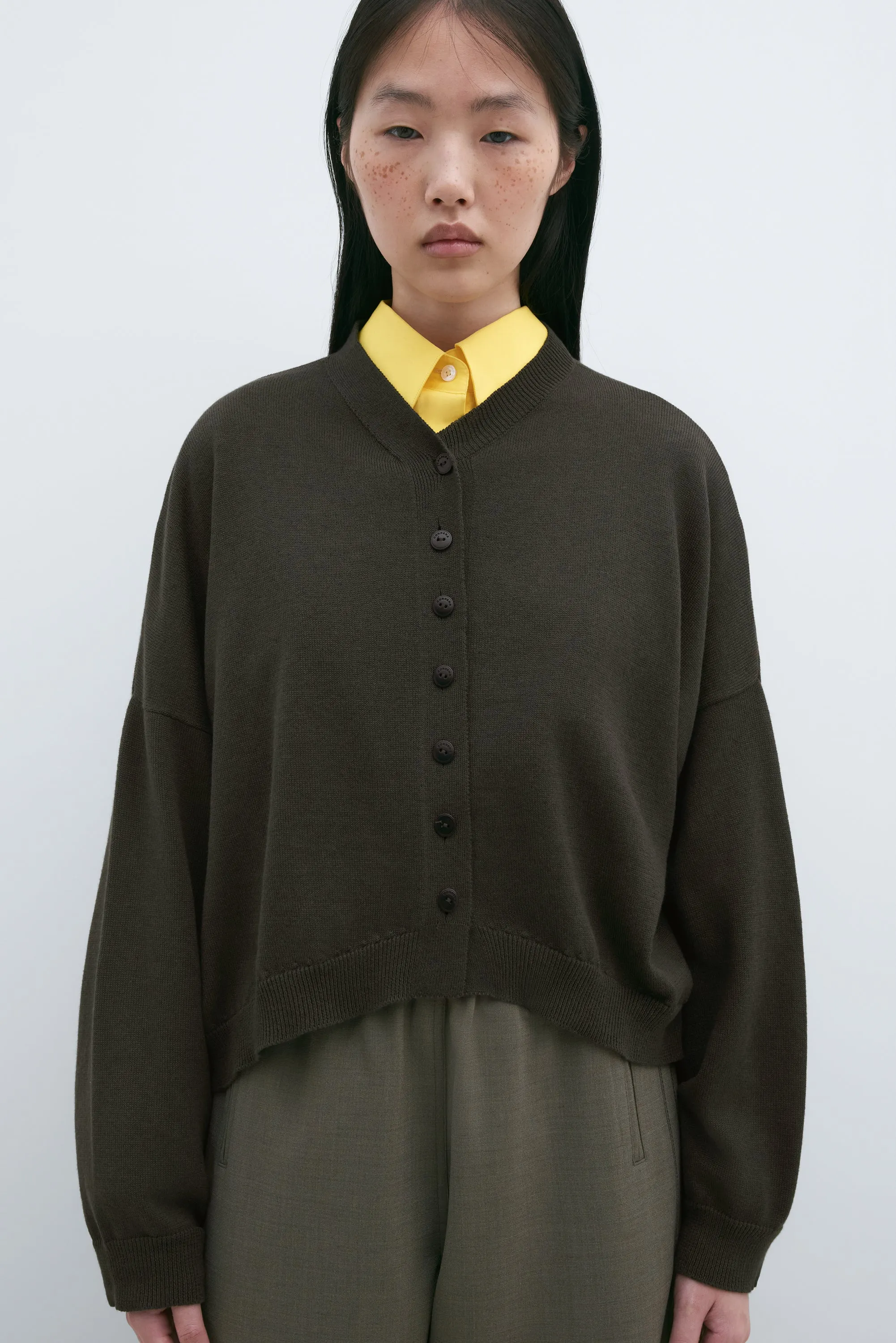 CORDERA - COTTON AND CASHMERE CARDIGAN - DARK MOSS - PS25