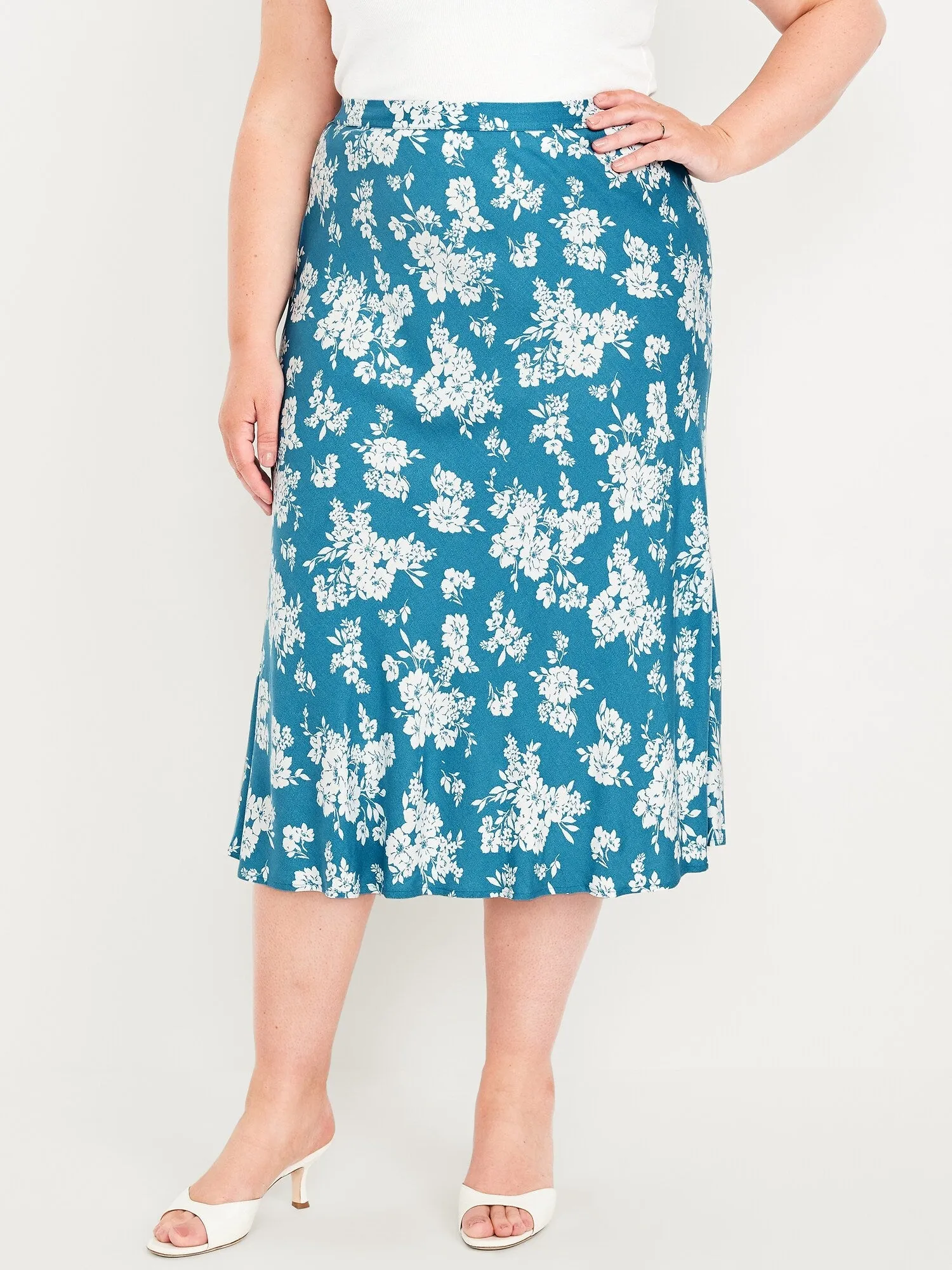 Crepe A-Line Midi Skirt