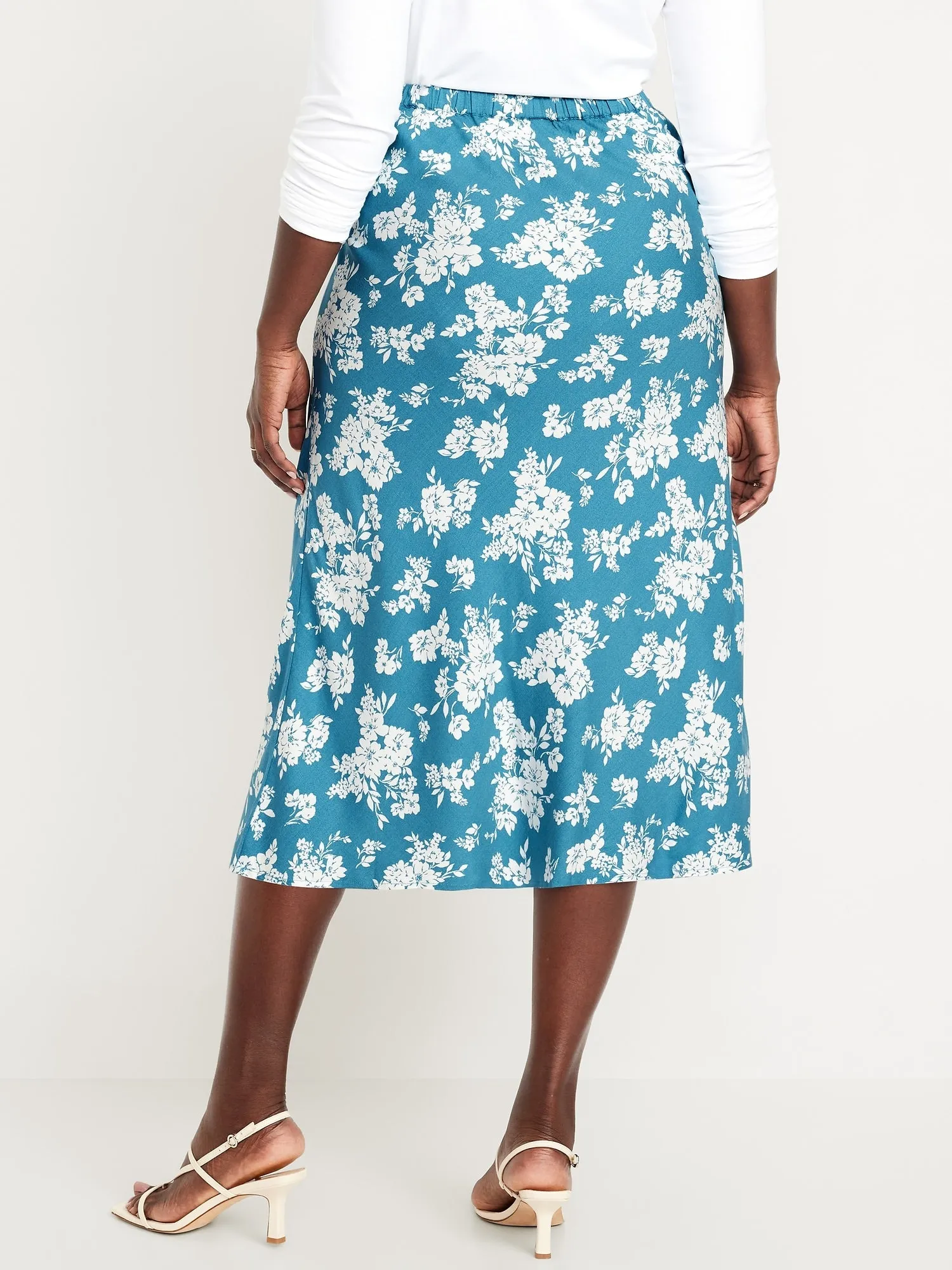 Crepe A-Line Midi Skirt