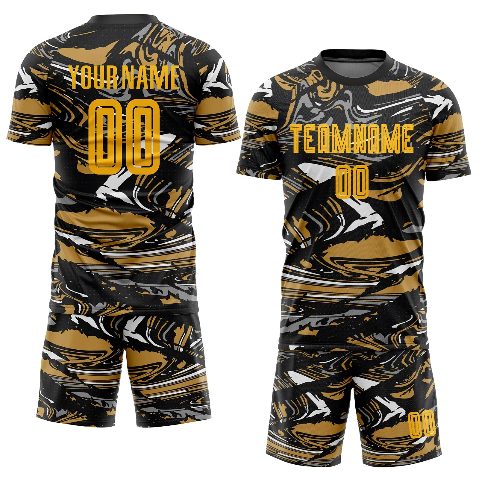 Custom Figure Gold-Old Gold Sublimation Soccer Uniform Jersey FansIdea