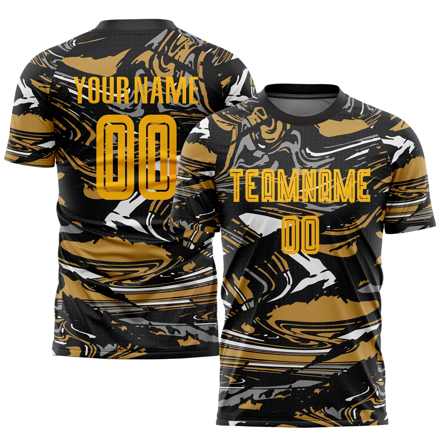 Custom Figure Gold-Old Gold Sublimation Soccer Uniform Jersey FansIdea