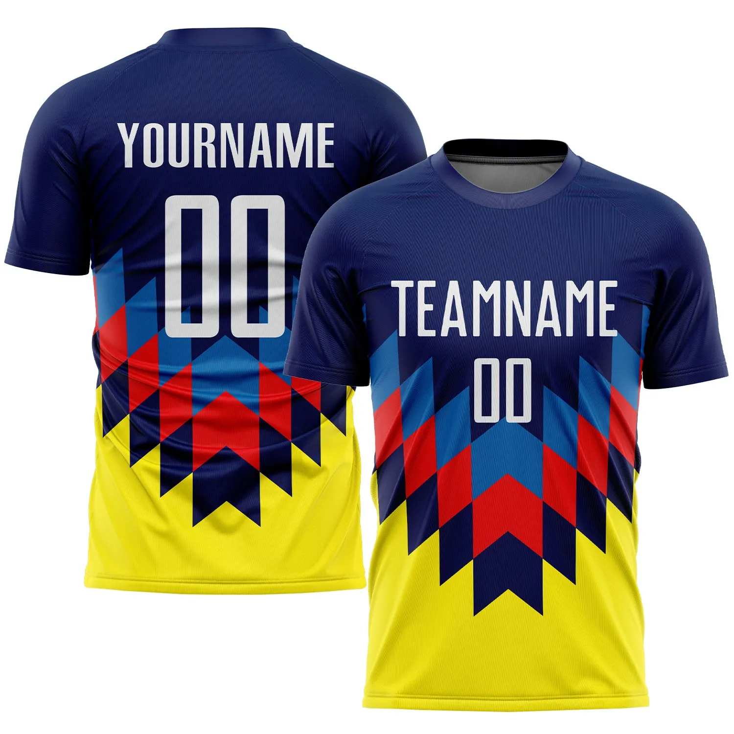 Custom Figure White-Gold Sublimation Soccer Uniform Jersey FansIdea