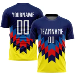 Custom Figure White-Gold Sublimation Soccer Uniform Jersey FansIdea
