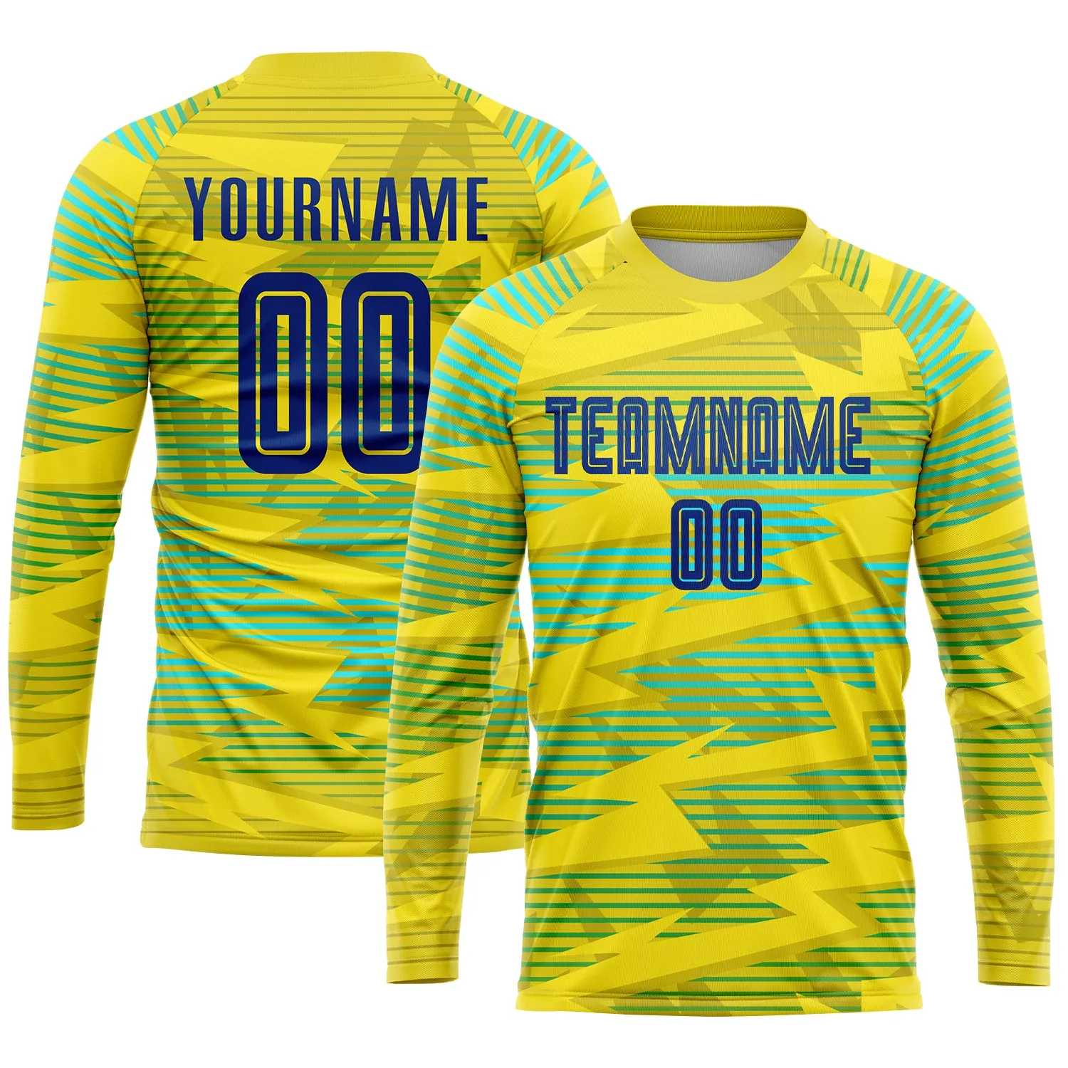 Custom Gold Royal-Light Blue Away Sublimation Soccer Uniform Jersey FansIdea
