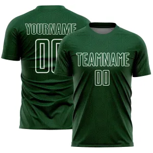 Custom Green White Geometric Shapes Sublimation Soccer Uniform Jersey FansIdea
