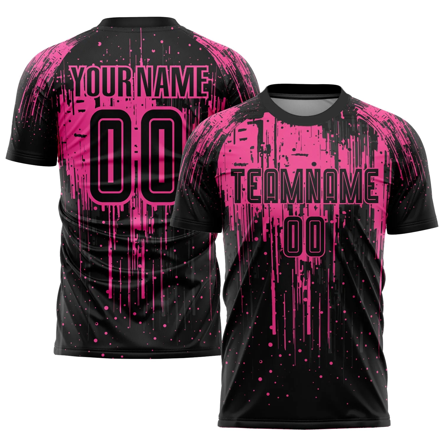 Custom Pink Black Sublimation Soccer Uniform Jersey FansIdea