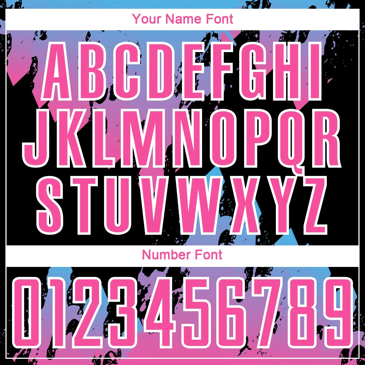 Custom Pink Sky Blue-Black Splash Sublimation Soccer Uniform Jersey FansIdea