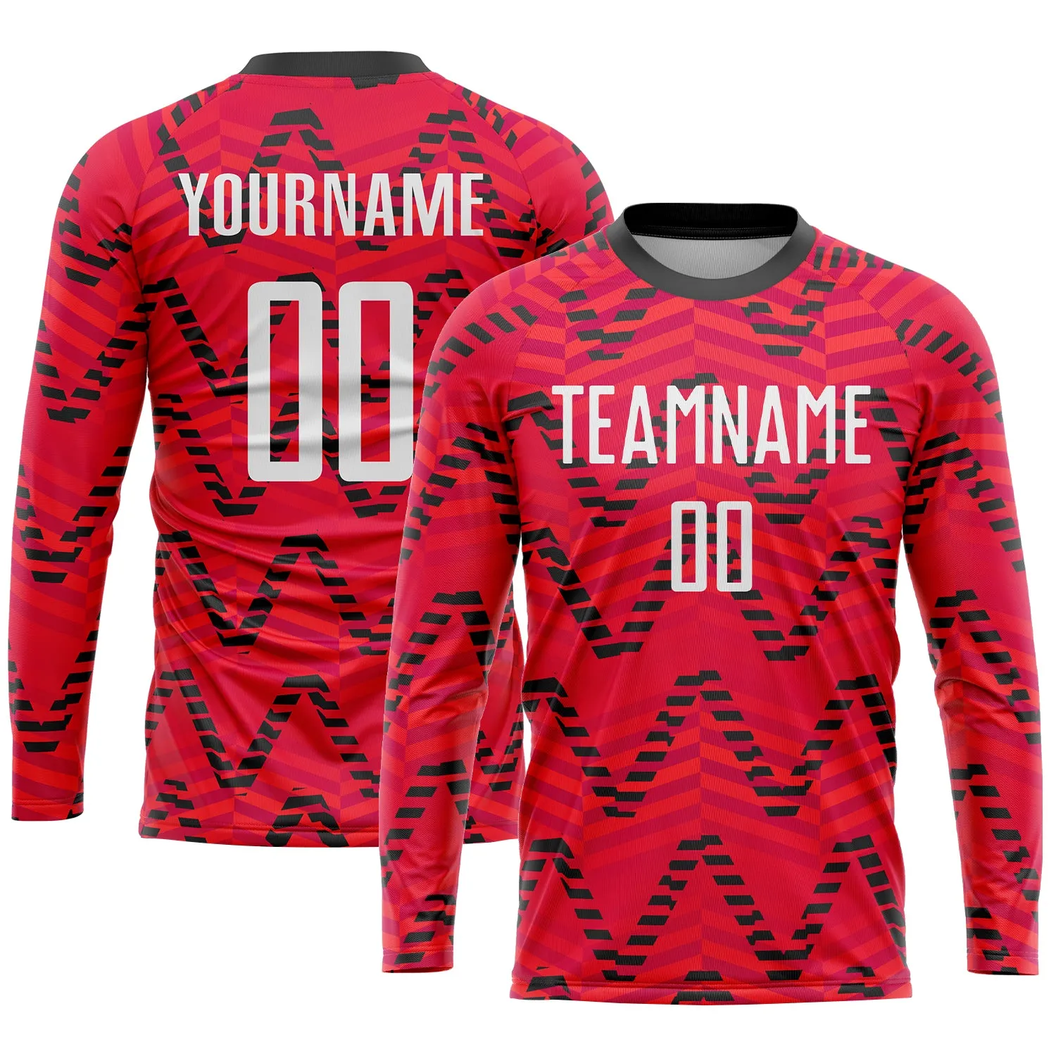 Custom Red White-Black Sublimation Soccer Uniform Jersey FansIdea