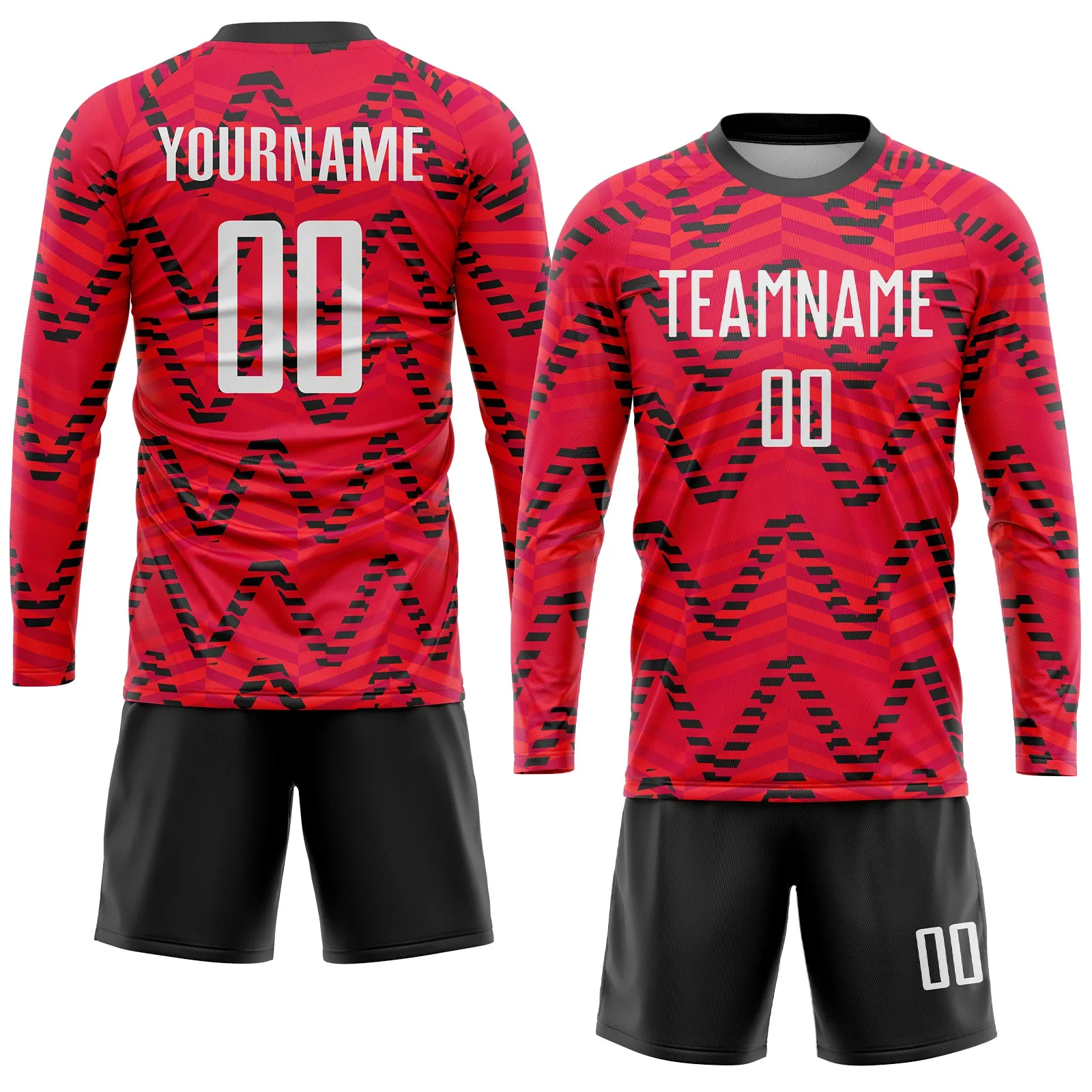 Custom Red White-Black Sublimation Soccer Uniform Jersey FansIdea