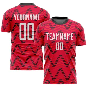 Custom Red White-Black Sublimation Soccer Uniform Jersey FansIdea