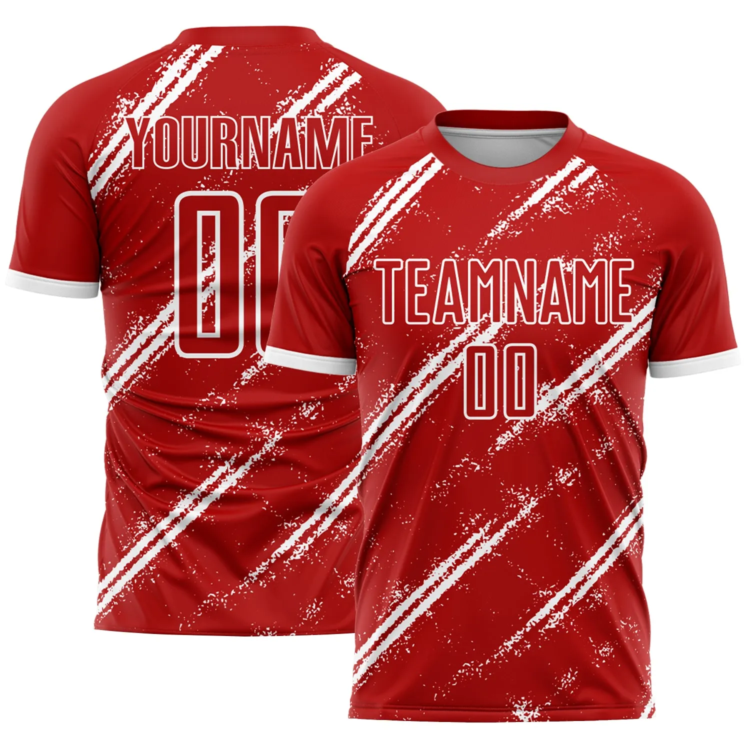 Custom Red White Sublimation Soccer Uniform Jersey FansIdea