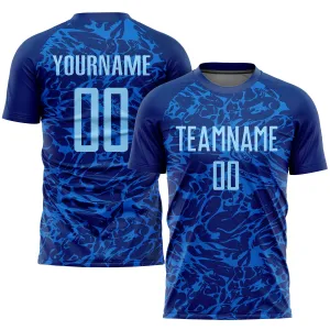 Custom Royal Light Blue Sublimation Soccer Uniform Jersey FansIdea