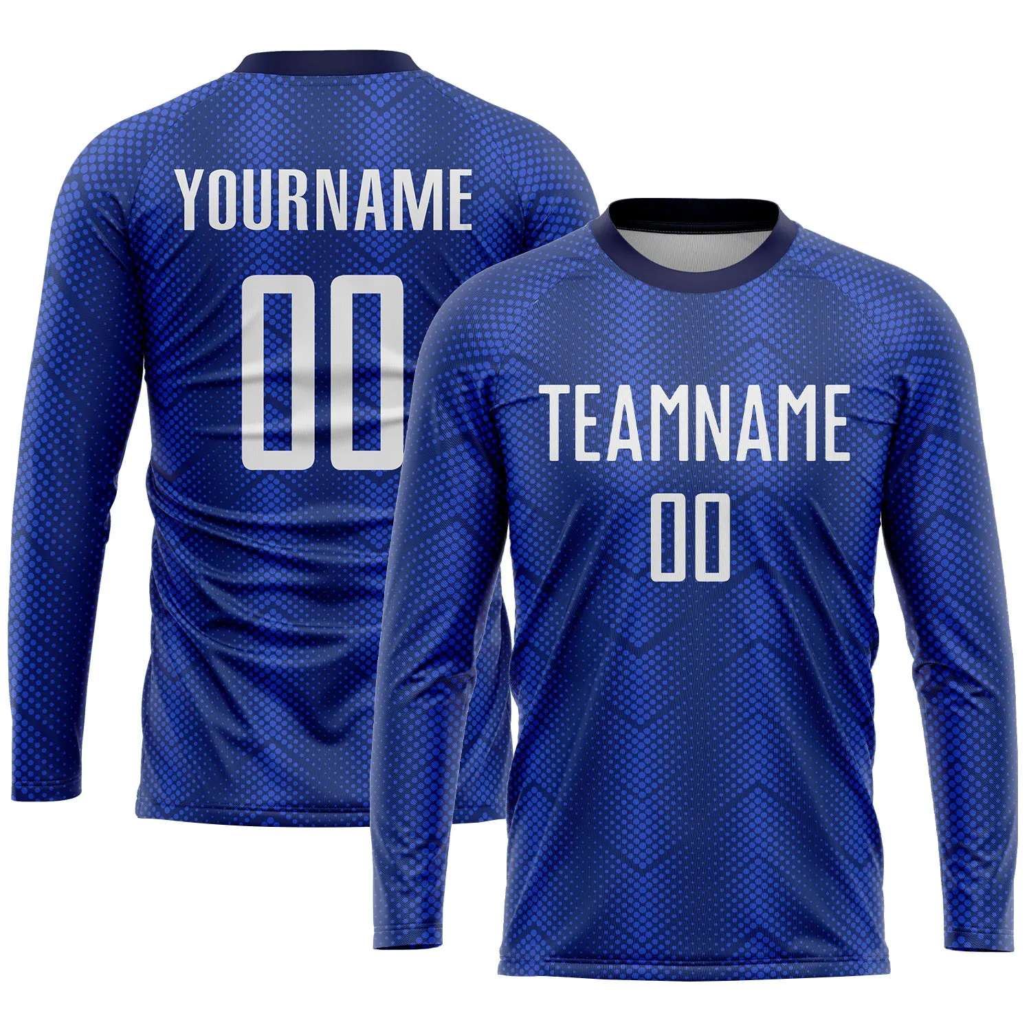 Custom Royal White-Navy Sublimation Soccer Uniform Jersey FansIdea