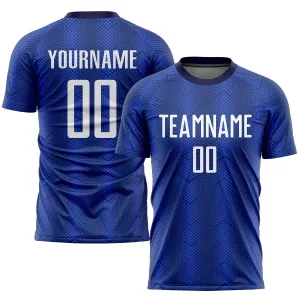 Custom Royal White-Navy Sublimation Soccer Uniform Jersey FansIdea