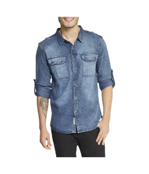 Doorbuster Men's Brooklyn Laundry Long Sleeve Stretch Denim Shirt 3  Last Chance!