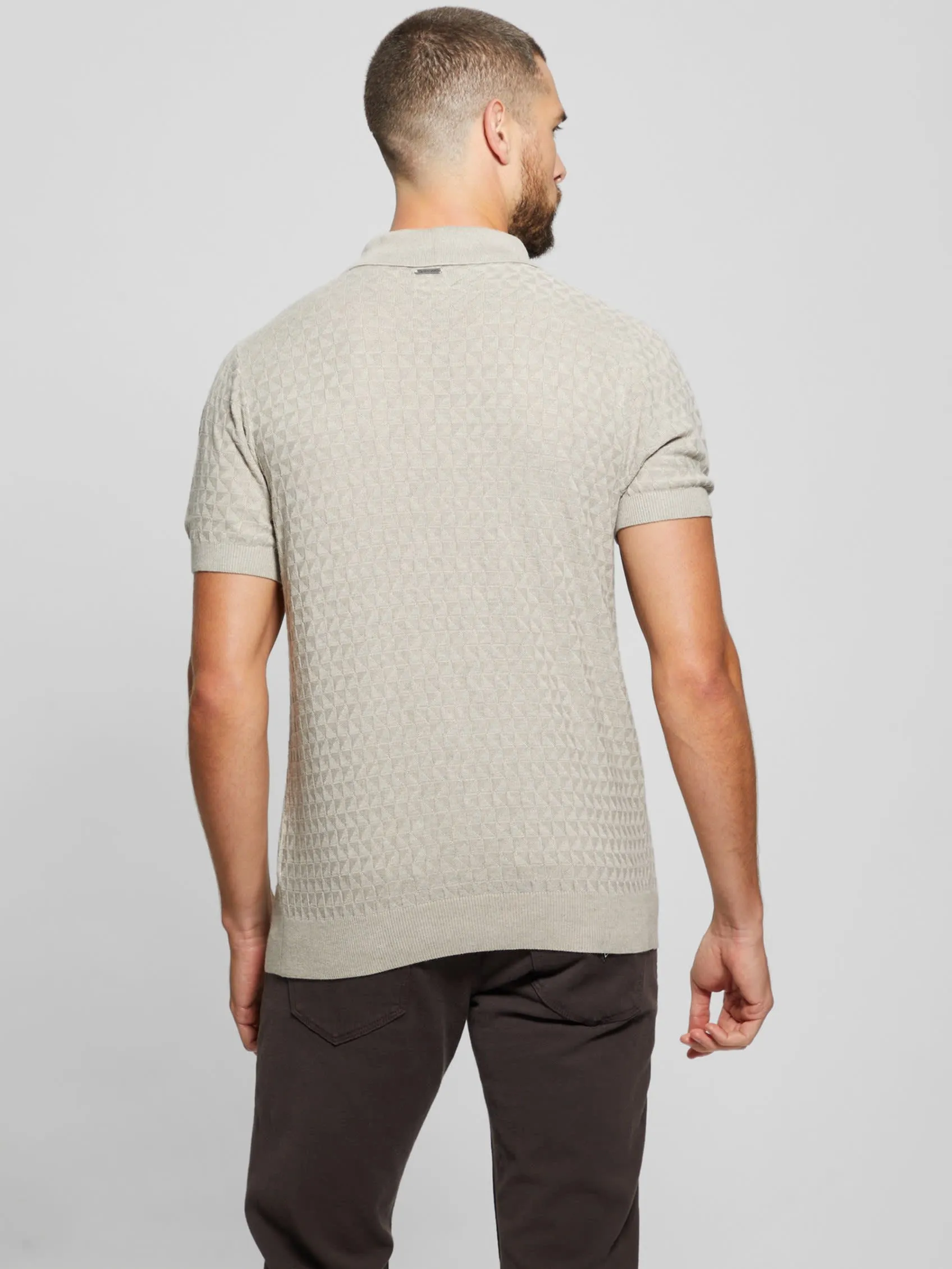 Exclusive Kyle Checkered Zip Short Sleeve Polo  Going Fast!