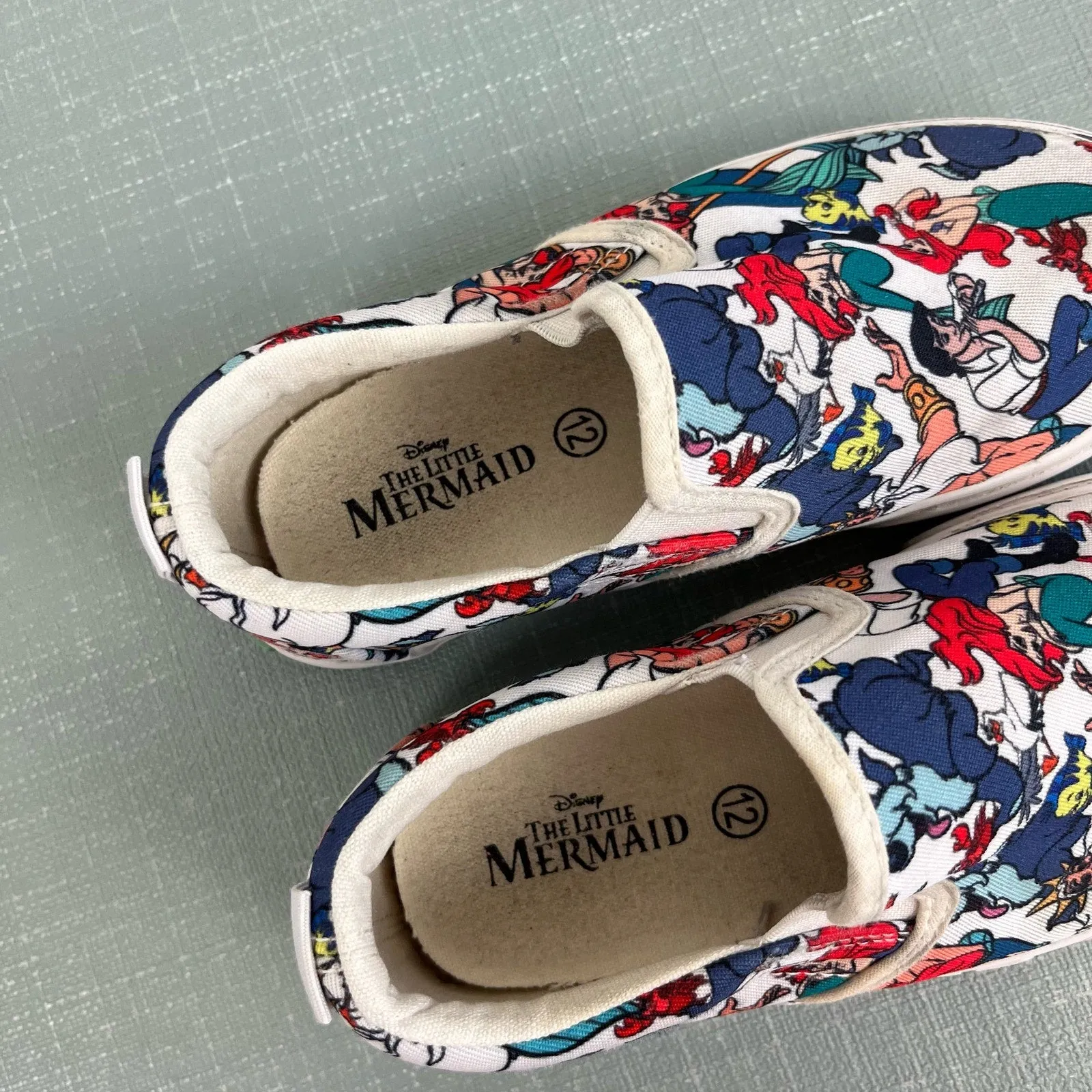 Flash Sale! Ground Up Disney Little Mermaid Slip On Sneakers 12  Almost Sold Out!