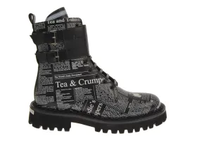 Flash Sale Newsprint Boot with Ankle Monk Straps  Dont Miss Out!