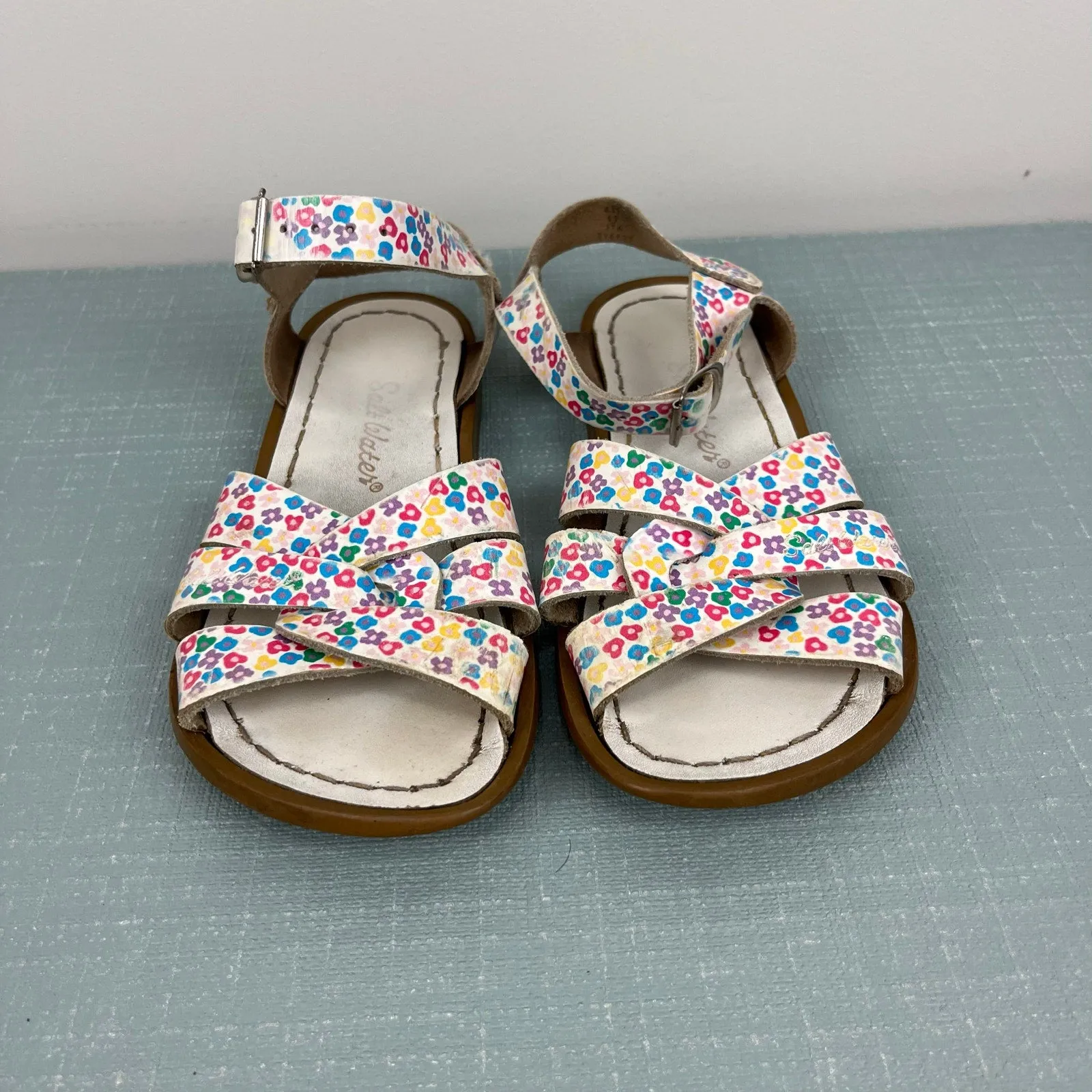 Flash Sale Salt Water Original Girls Floral Leather Sandals 13  Dont Miss Out!