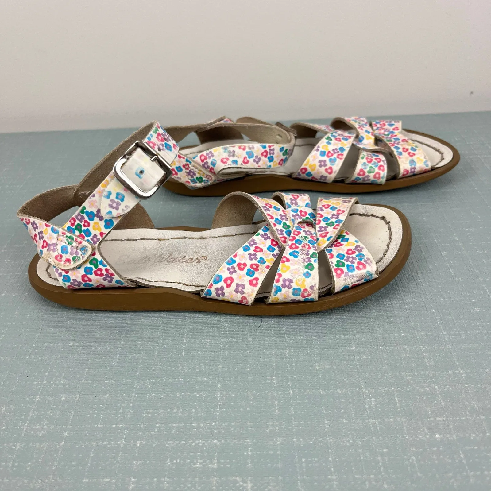 Flash Sale Salt Water Original Girls Floral Leather Sandals 13  Dont Miss Out!