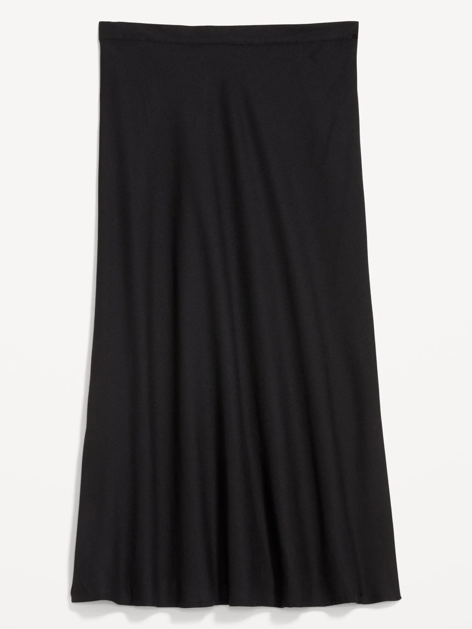 High-Waisted Crepe Midi Skirt