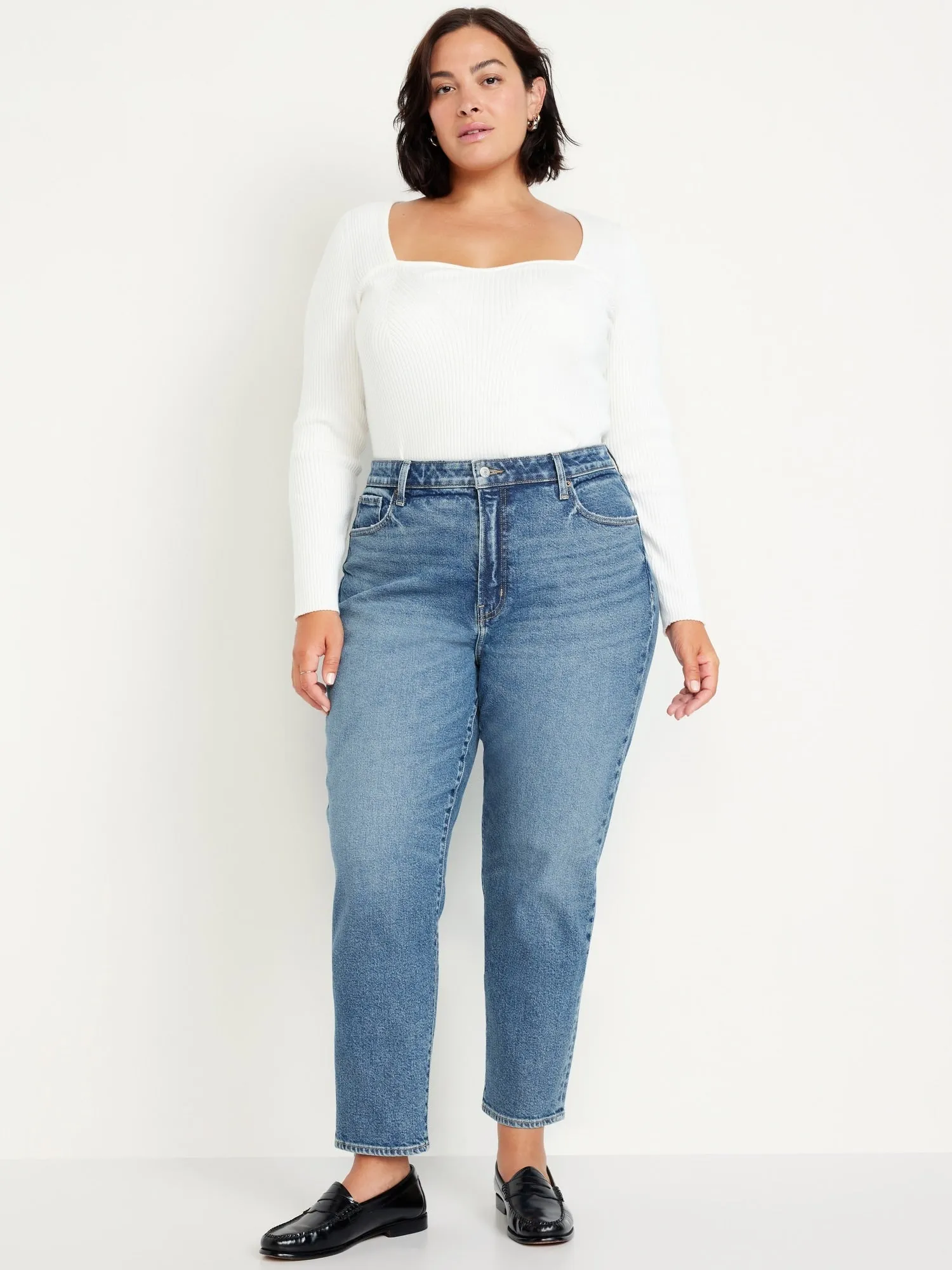 High-Waisted OG Straight Ankle Jeans