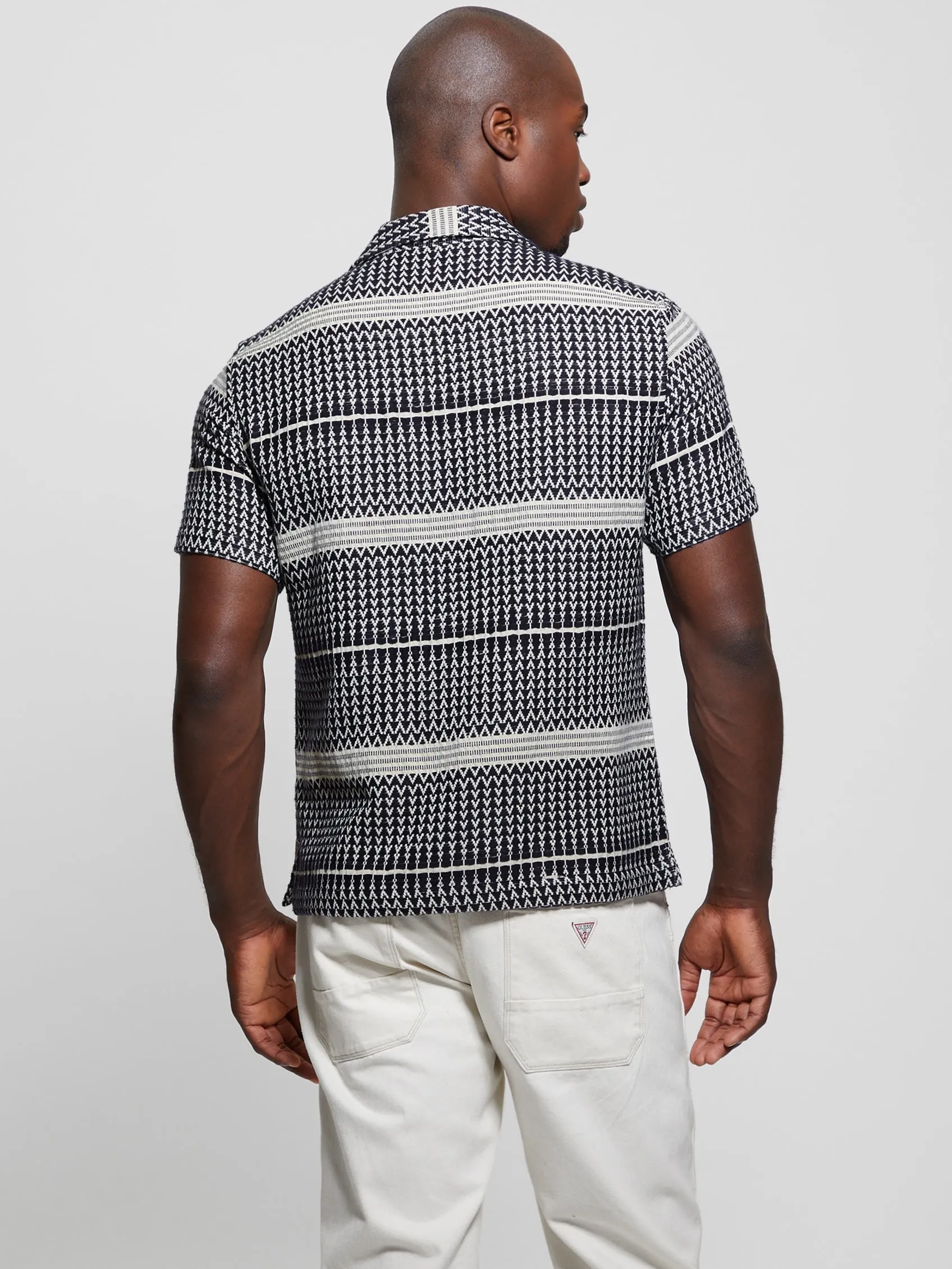 Insta-Worthy Arrow Jacquard Short Sleeve Shirt  Limited Release!