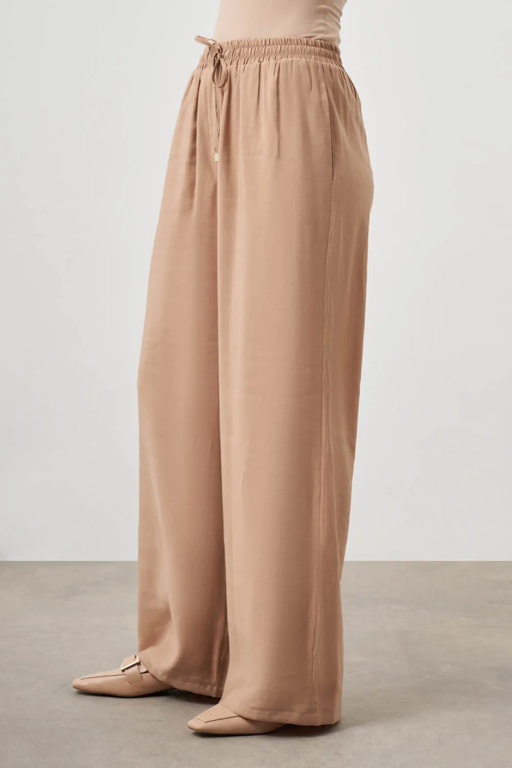 Insta-Worthy Mizalle Wide Leg Pants Beige Apparel  Last Chance!