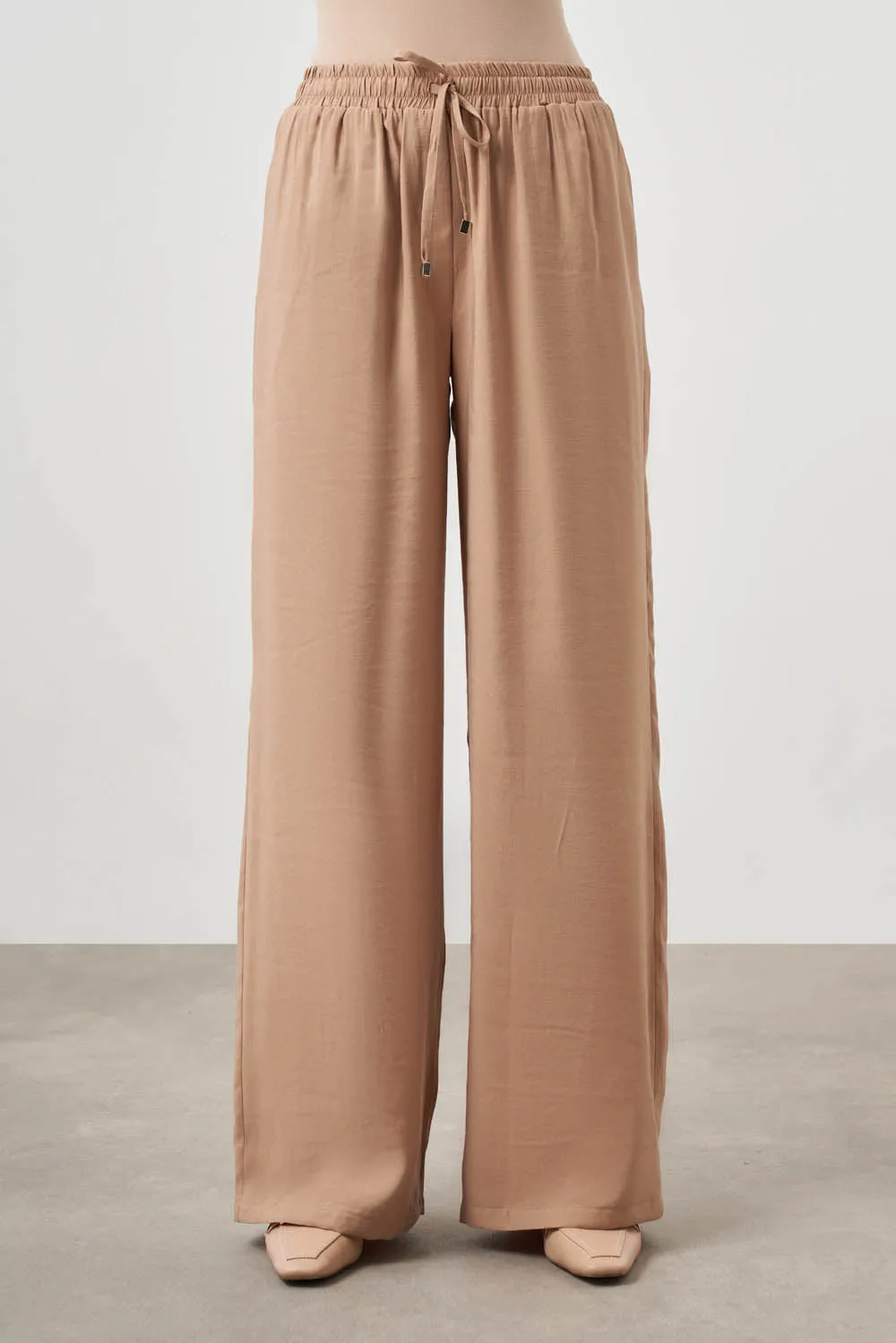 Insta-Worthy Mizalle Wide Leg Pants Beige Apparel  Last Chance!