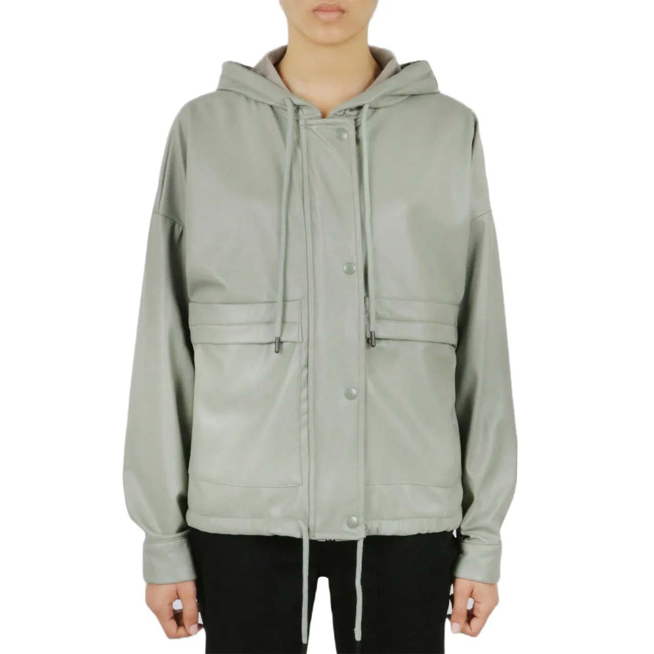 Insta-Worthy Vegan Leather Button Front Jacket  Dont Miss Out!