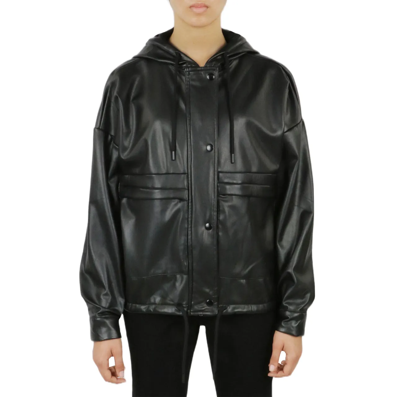 Insta-Worthy Vegan Leather Button Front Jacket  Dont Miss Out!