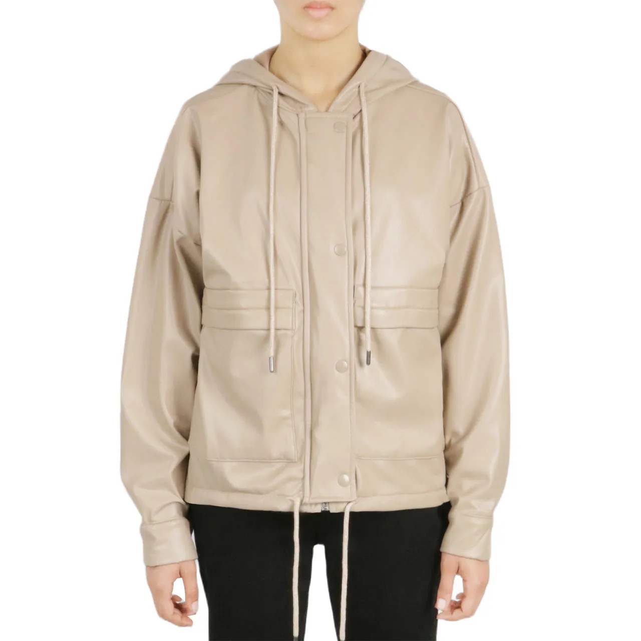 Insta-Worthy Vegan Leather Button Front Jacket  Dont Miss Out!