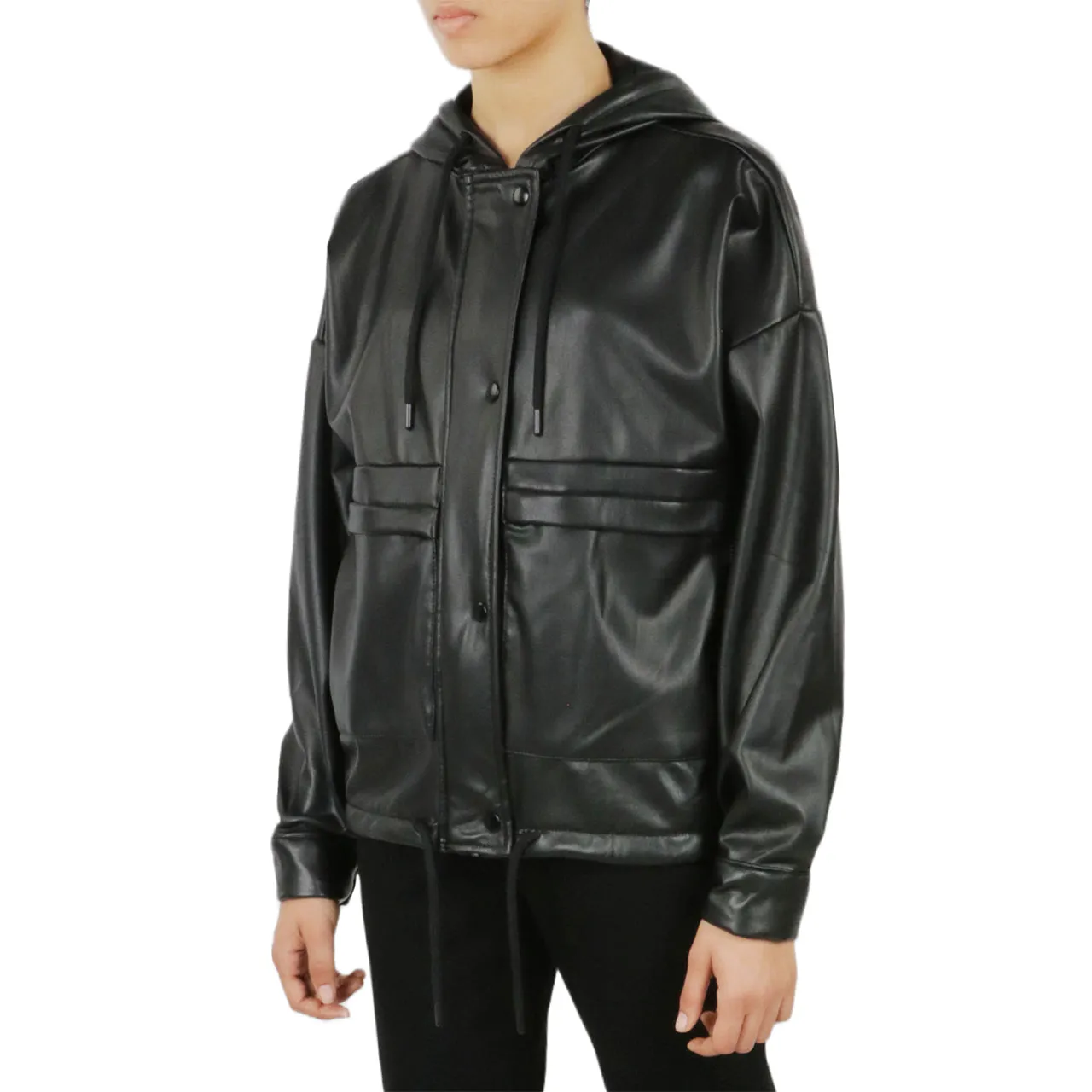 Insta-Worthy Vegan Leather Button Front Jacket  Dont Miss Out!