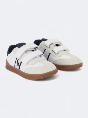 Kid's Boy's Brand Logo Patched Sneakers,White