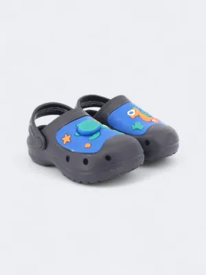 Kid's Boy's Graphic Patch Slippers,Dark Navy
