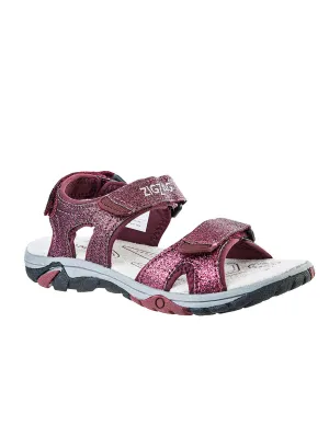 Kids Girl's Glitter Sandals,Burgundy