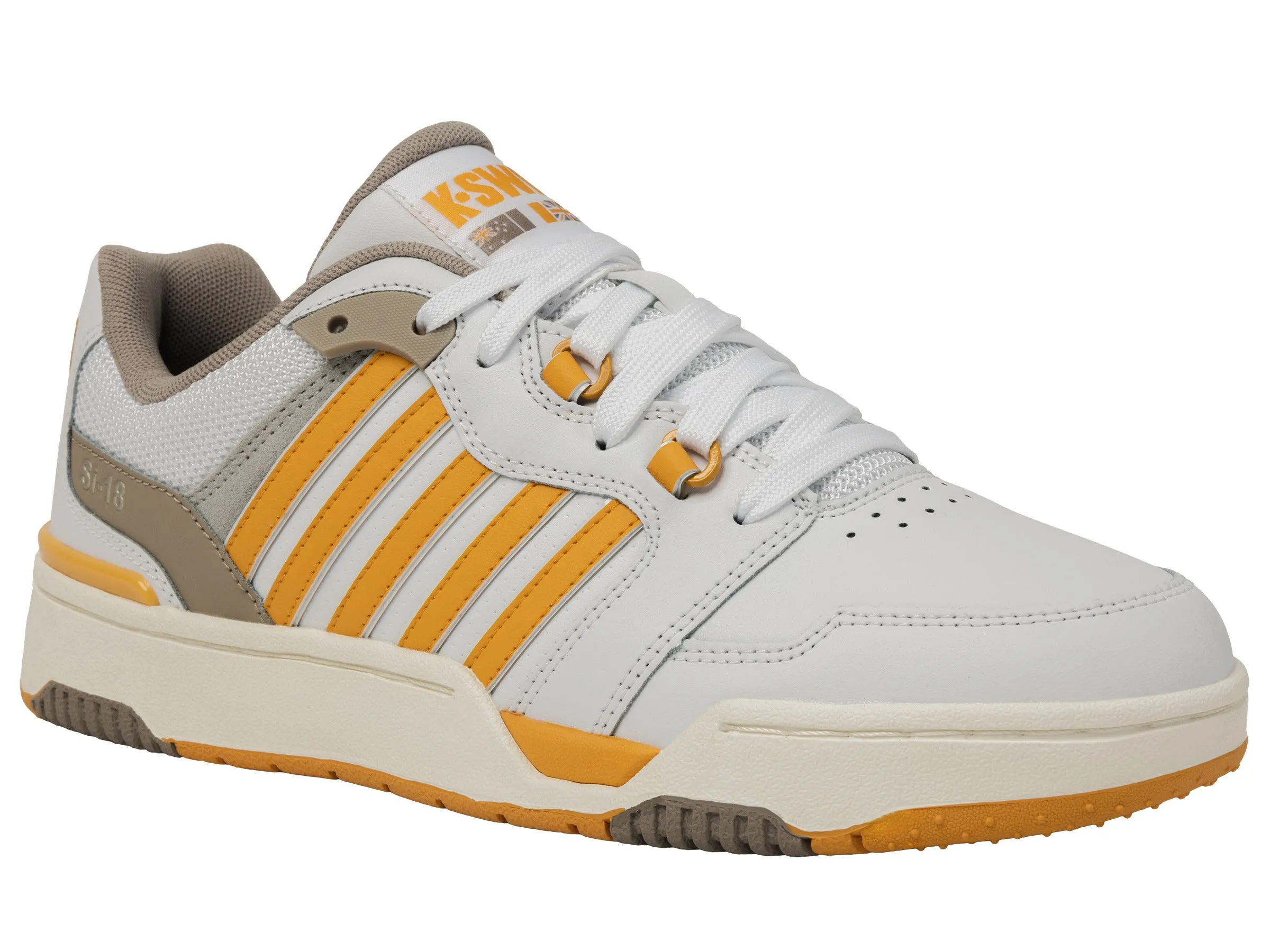 K.SWISS 08531-124-M | SI-18 RIVAL | WHITE/TAUPE/JURASSIC GOLD/SNOW WHITE